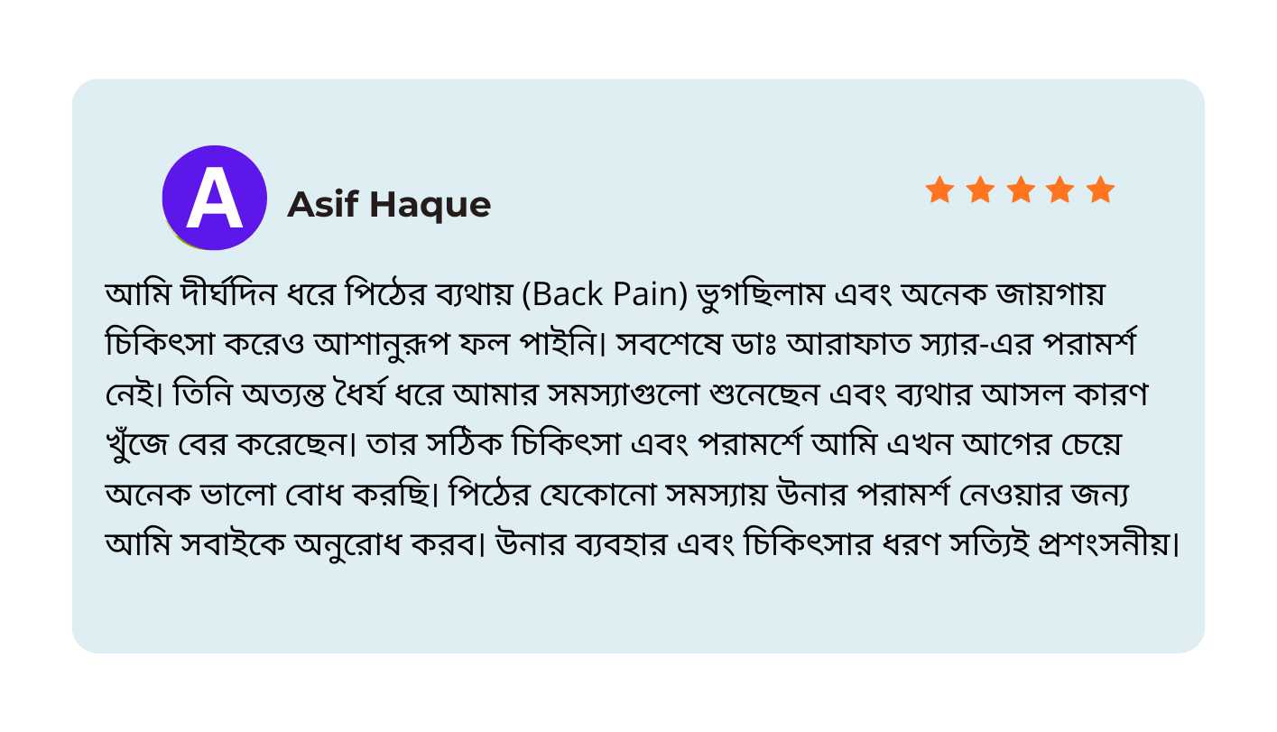 Dr. Arafath Hossain Patient Review 3