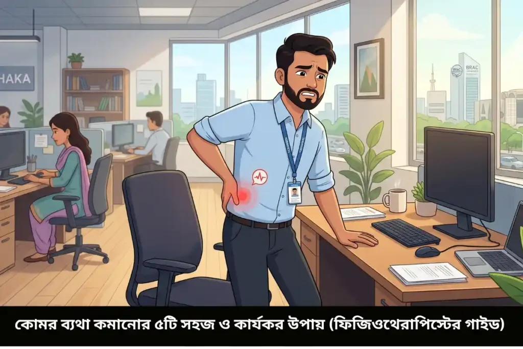 কোমর ব্যথা কমানোর ৫টি সহজ ও কার্যকর উপায় (ফিজিওথেরাপিস্টের গাইড)