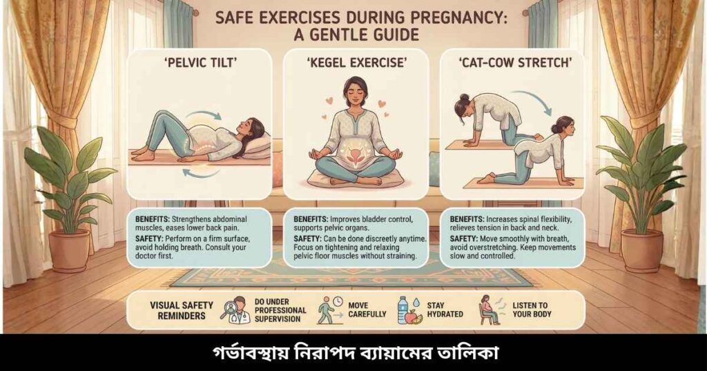 গর্ভাবস্থায় নিরাপদ ব্যায়ামের তালিকা