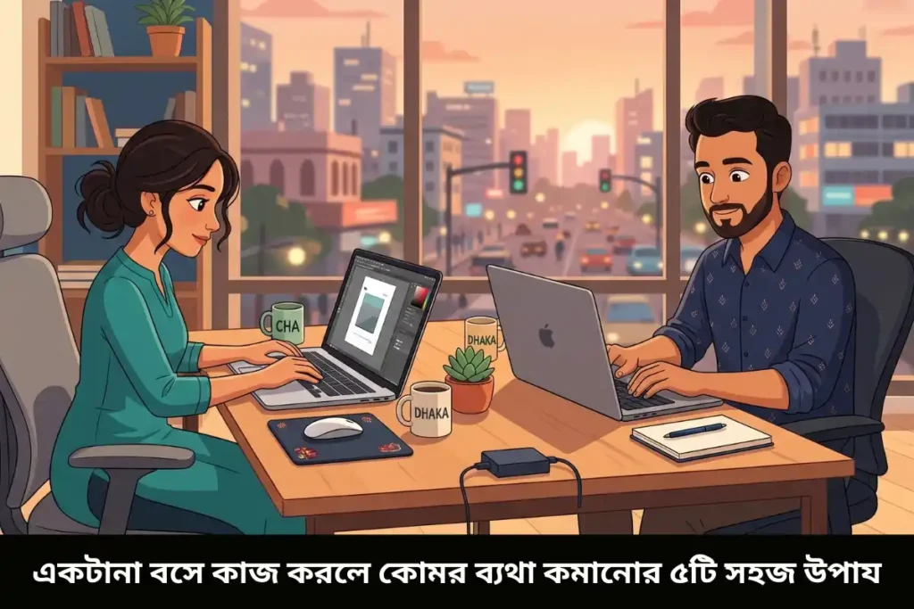 একটানা বসে কাজ করলে কোমর ব্যথা কমানোর ৫টি সহজ উপায